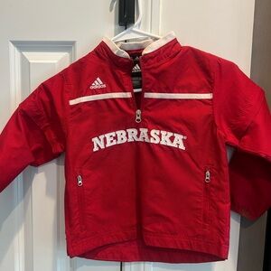 Adidas Red and White Nebraska Cornhuskers Athletic Jacket, 4T